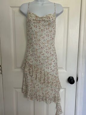 Caution To The Wind Cream Floral Asymmetrical Slip Sun Dress